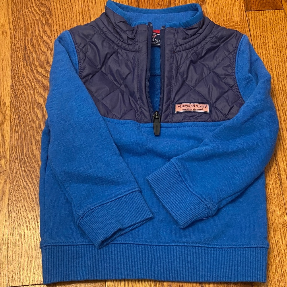 Vineyard Vines Kids Quilted Blue and Navy Hoodie